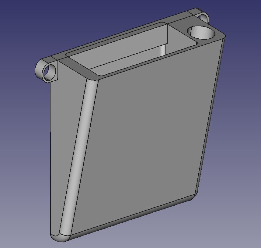 Screen Shot of wall mounted Pencil Holder from FreeCAD